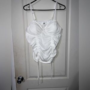 Cute tie string white top